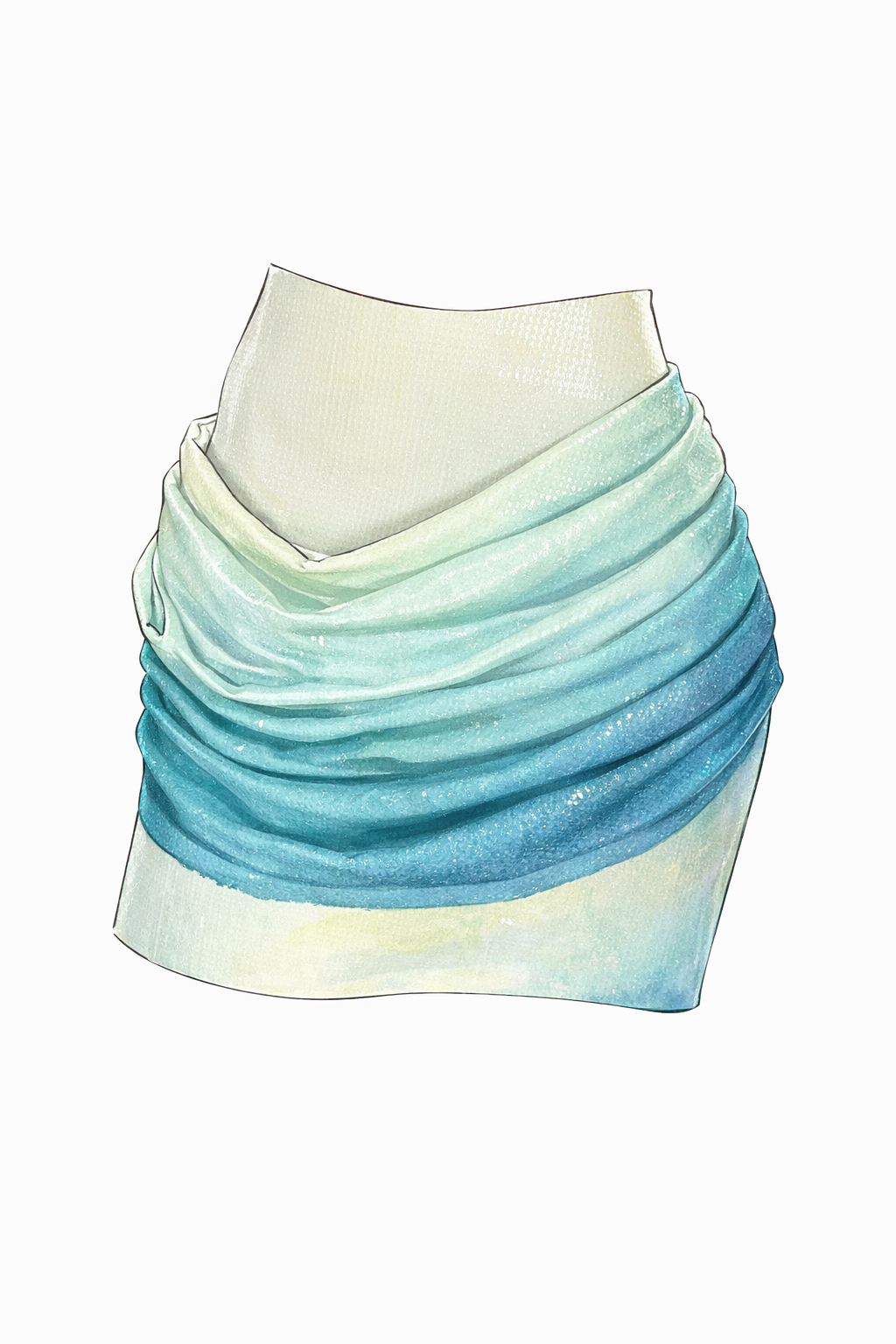 White-to-Ocean Blue Ombré Set